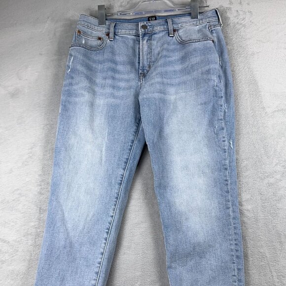 Gap Best Girlfriend Skinny Jeans Denim Womens Size 30 Petite Distressed Blue - Picture 1 of 14